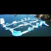 Aire de jeu aquatique gonflable en ilots de 30 x 25 m - Modèle STRGNFJ564