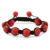 Bracelet Shamballa perles cristal rouge - 1551 (Lot 50 pcs)