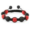 Bracelet Shamballa perles cristal rouge et noir - 1556 (Lot 50 p