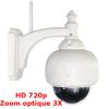 Caméra dome IP WiFi extérieur - Zoom 3X - HD 720p - 8 Go