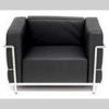 Canapé noir de 1 à 3 places en PVC ou cuir - Modèle A621A
