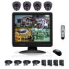 Kit vidéo surveillance LCD 4 caméras antivandalisme KITVIDCB1
