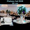 Plateau lumineux 1 led RGB 3W 20 cm + télécommande (lot 10 pcs)