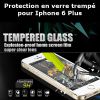 Protection en verre trempé pour Iphone 6 Plus (Lot 50 pcs)