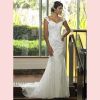 Robe de mariage en soie dentelle satin perles cristal - MONA16