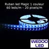 Ruban led Magic une couleur SMD 3528 60 leds/m 3 leds/pixel étanche IP65 de marque Wedoo Led (Lot de 100 mètres)