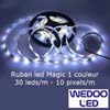 Ruban led Magic une couleur SMD 5050 30 leds/m 3 leds/pixel non étanche de marque Wedoo Led (Lot de 100 mètres)