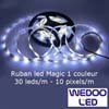 Ruban led Magic une couleur SMD 5050 30 leds/m 3 leds/pixel étanche IP65 de marque Wedoo Led (Lot de 100 mètres)