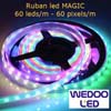 Ruban led Magic SMD 5050 60 leds/m 1 led/pixel non étanche de marque Wedoo Led (Lot de 100 mètres)