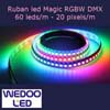 Ruban led DMX Magic RGBW SMD 5050 60 leds/m 3 leds/pixel étanche IP65 de marque Wedoo Led (Lot de 100 mètres)