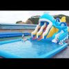 Toboggan gonflable aquatique Baleine de 7.80 x 6.80 x 6.80 mètres avec piscine