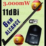 Adaptateur WiFi USB 10 ou 11 dB - Portée 6 KM max (Lot 100 pcs)