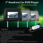 Appui-tête auto MP4 - lecteur DVD - jeux - Modèle CARH930