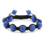 Bracelet Shamballa perles cristal bleu - 1552 (Lot 50 pcs)