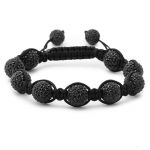 Bracelet Shamballa perles cristal noir - 1554 (Lot 50 pcs)