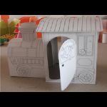 Cabanne en carton locomotive 130 x 100 x 100 cm