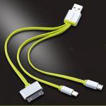 Câble 3 en 1 - USB Iphone 4, 5 et 6 - charge + transfert de données (Lot 10 pcs)