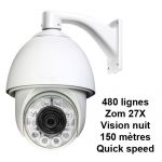 Caméra dôme motorisée - Zoom 27X - 480 lignes TV - Nuit 150 m