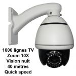 Caméra dôme motorisée - Zoom 10X - 1000 lignes TV - Nuit 40 m QS