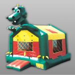 Château gonflable - Dragon vert - 4.5 x 4.5 x 4.5 m