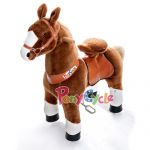 Poney mécanique Ponycycle marron clair pour enfants 5-10 ans