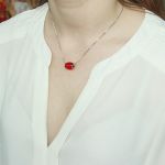 Collier opale rouge et argent 925 (Lot 50 pcs)