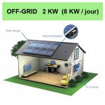 Kit solaire complet OFF-GRID 2 KW (8 KW/jour)