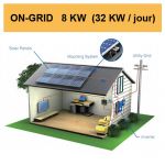 Kit solaire complet ON-GRID 8 KW (32 KW/jour)