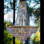 Lustre cristal pour réception diamètre 75 cm hauteur 100 cm