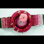 Montre Quartz strass, cristal et fleur - WS1153 (Lot de 10 pcs)