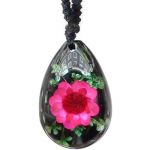 Pendentif résine avec fleur réelle - Ref BIJRNFL3 (Lot 600 pcs)