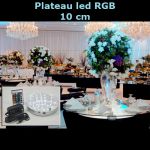 Plateau lumineux 9 leds RGBW 10 cm + télécommande (lot 20 pcs)