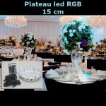 Plateau lumineux 18 leds RGB 15 cm + télécommande (lot 10 pcs)