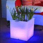 Pot à fleurs lumineux en forme de cube pour décoration (Lot 10 p
