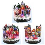 Maisons lumineuses musicales village Noël. MIN001 (lot 60 pcs)