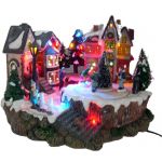 Maisons lumineuses musicales village Noël. MIN102 (lot 30 pcs)