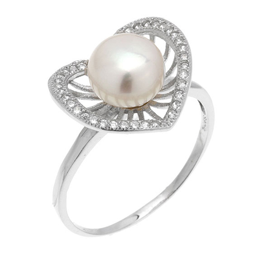 bague femme argent perle 8100965