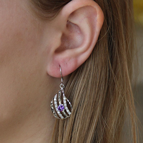 boucle oreille femme argent zirconium 9300012 pic5