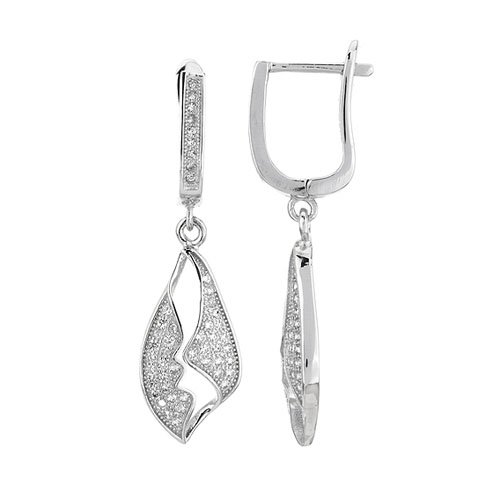 boucle oreille femme argent zirconium 9300244