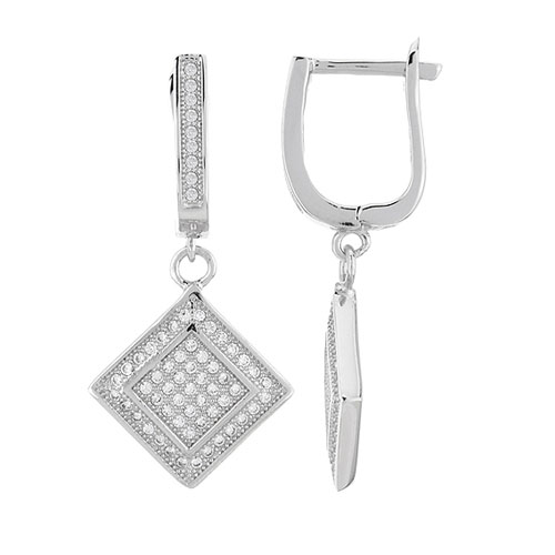 boucle oreille femme argent zirconium 9300258